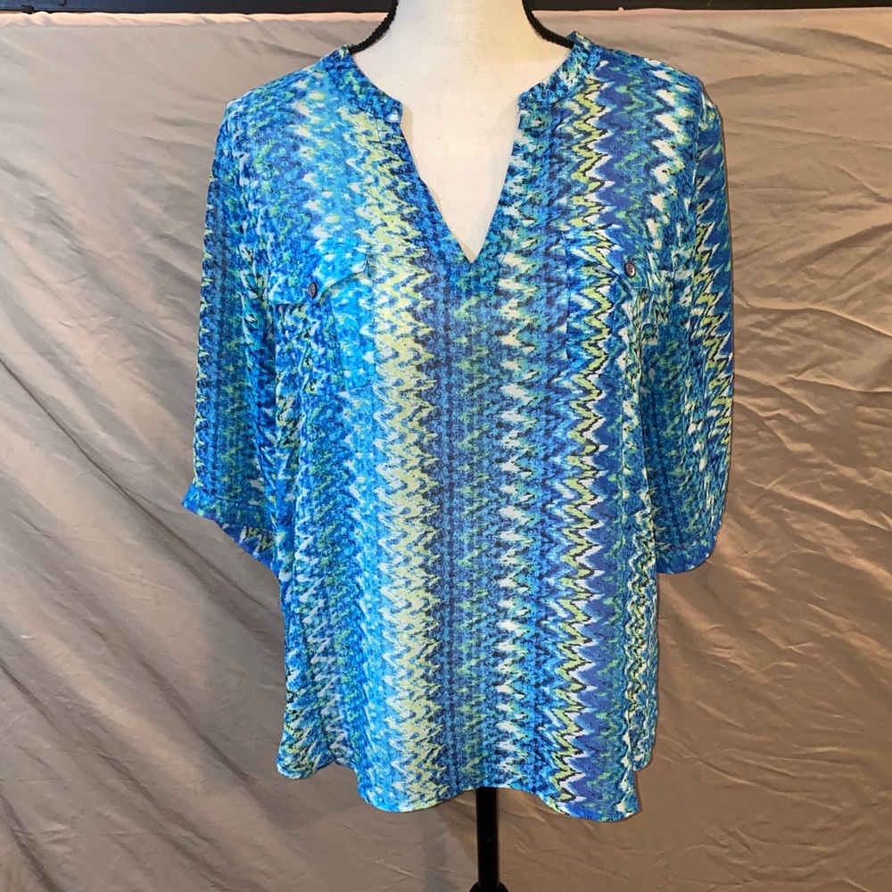 Two by Vince Camuto 3/4 Sleeve V-Neck Blouse Women’s Size XL